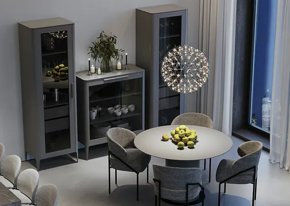 Витрина Type oak стеклянная высота 120 см (темно-серый)