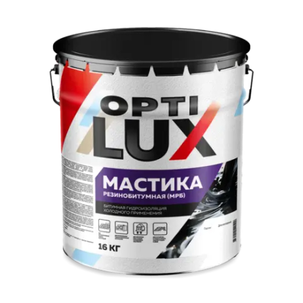OPTILUX Мастика резинобитумная МРБ 16кг (ИжСинтез)