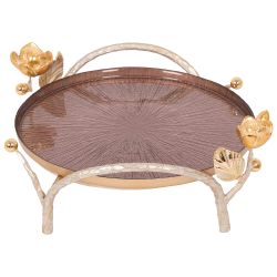 Фруктовница-конфетница Нимфея (поднос) Айвори Шоколадный