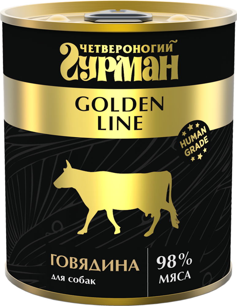Корм консервированный для собак Четвероногий гурман &quot;Golden line Говядина&quot;, 340 г