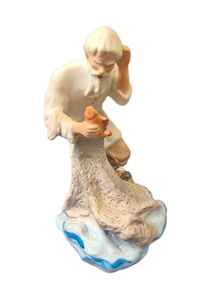 Фарфоровая статуэтка "Старик и золотая рыбка" Полонский ЗХК