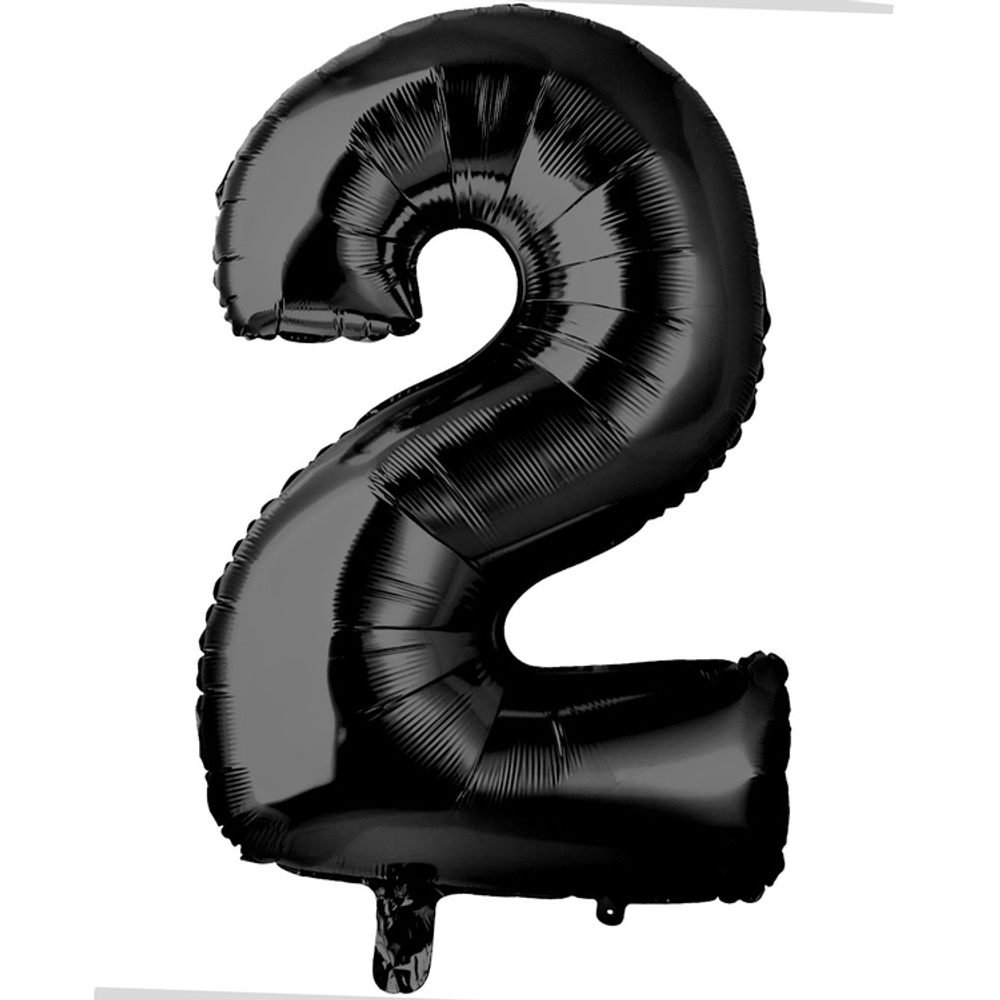 Шар фольгированный Цифра 2 66 см (Черный)