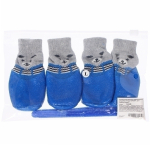 Башмачки для животных прорезиненные на дождливую погоду «LAPUSIK», цвет голубой, размер L, 6,5см