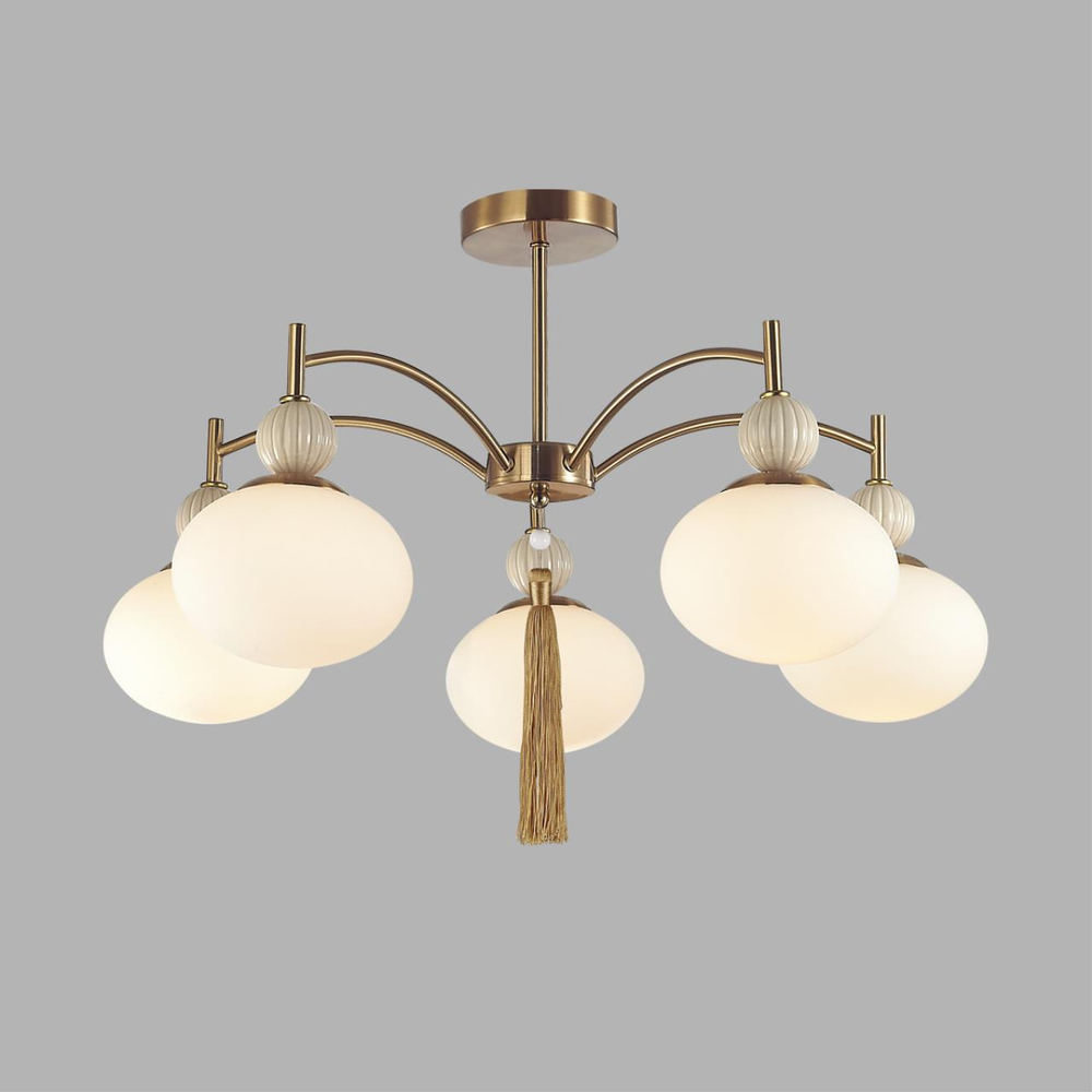 8272/5C NEOCLASSI LN26 040 латунь/бежевый/белый, металл/керамика/стекло Люстра потолочная Е14 5*40W 220V GLORIYA