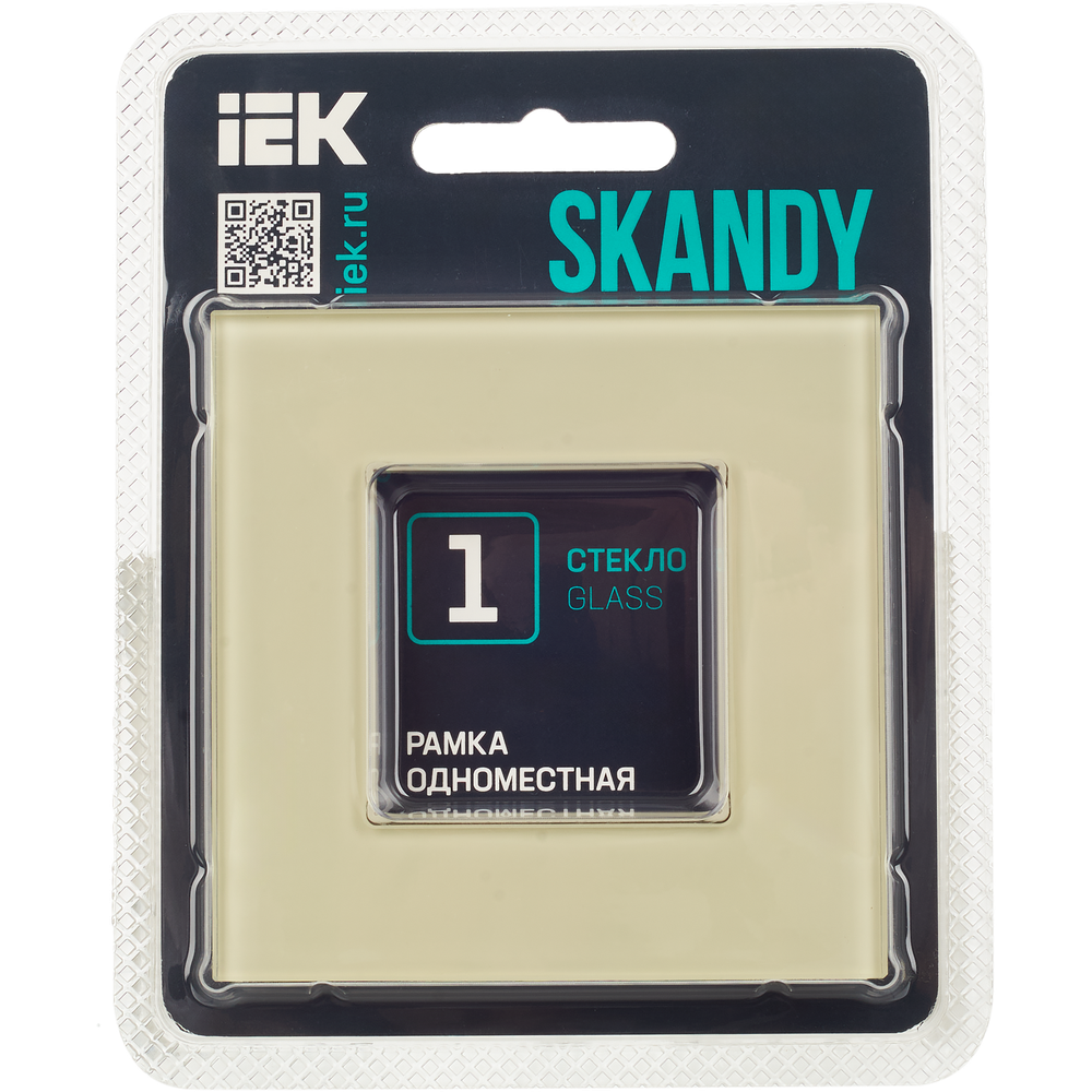 SKANDY Рамка 1-местная SK-F21B стекло беж. IEK