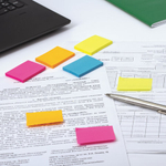 Блок самоклеящийся (стикеры) STAFF, НЕОНОВЫЙ, 38х51 мм, 50 листов, НАБОР 4 штуки, ассорти