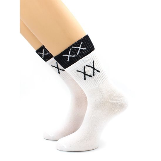 Носки с принтом "Крестики" белые Hobby Line