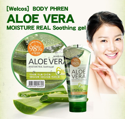 Welcos Aloe Vera Moisture Real Soothing Gel универсальный увлажняющий и успокаивающий гель Алоэ