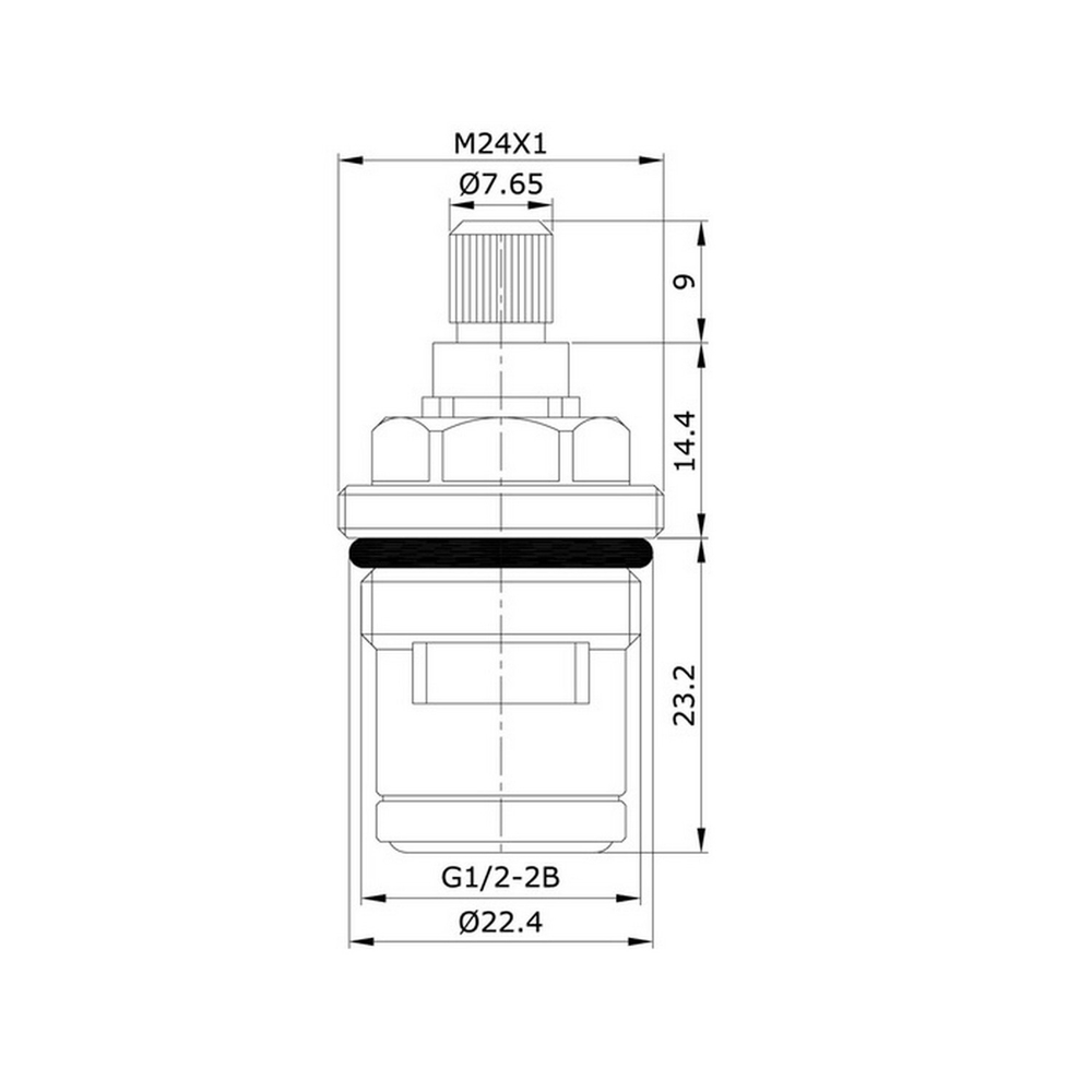 Кран-букса керамика 180°,  20 шлицов IDDIS 998CR461SM G 1/2, M24, h=46 мм