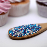 Бисер сиреневый, голубой, серебро, 50 г