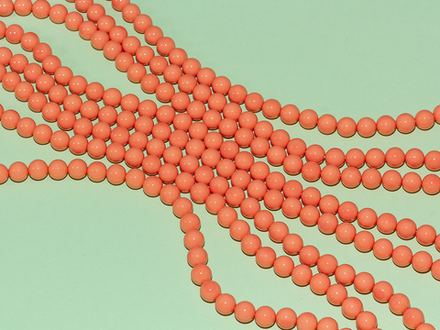 Нить бусин для украшений 8мм, "Майорка-Коралл" (имитация)