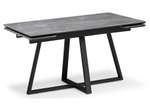 Керамический стол Woodville Керамический стол Памелла 140(200)х80 larka grey, черный, ножки черные
