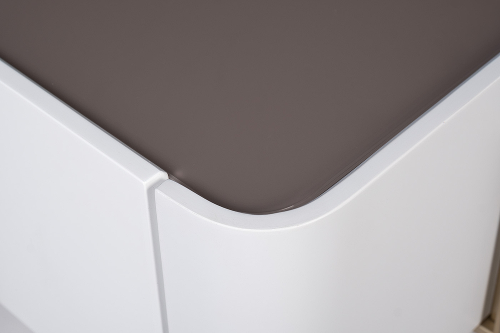 Тумбочка Garda Decor белая с металлическим каркасом и стеклянной столешницей