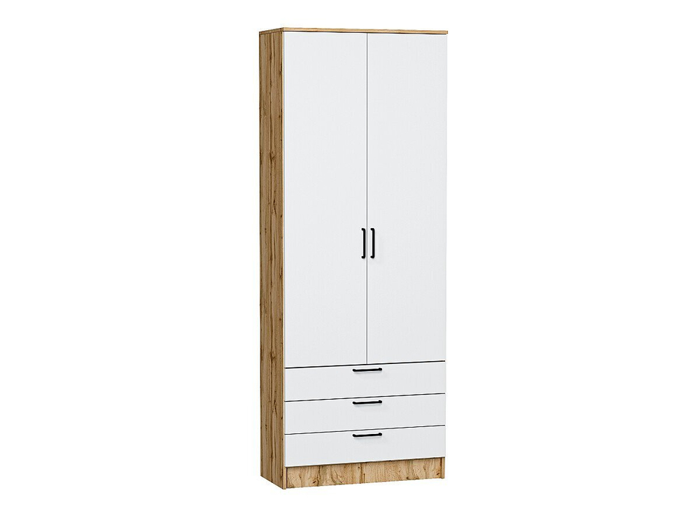 Шкаф двухстворчатый Стиль ШК-803 с ящиками White In 2S Дуб Вотан