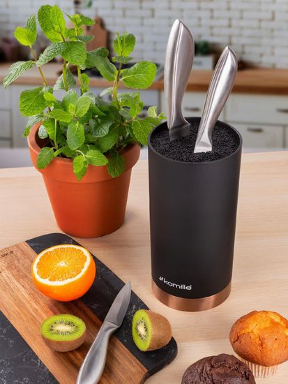 Подставка для ножей 22 см. круглая Kamille KM 7626 Медь