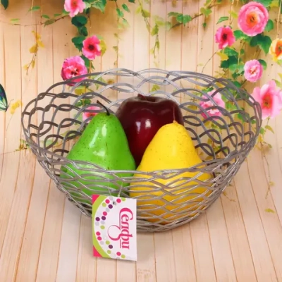 Фруктовница «Brownie» 23*9см волна серая