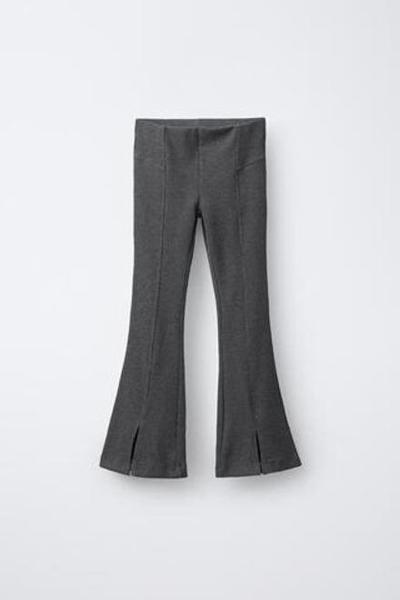 ZARA ЛЕГИНСЫ В РУБЧИК FLARE ОДНОТОННЫЕ, СЕРЫЙ МЕЛАНЖ