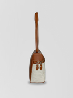 Сумка 9807-6 комбинированная на молнии с двойной ручкой