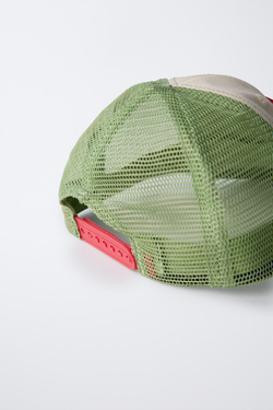 ZARA КЕПКА С СЕТЧАТОЙ ДЕТАЛЬЮ И НАШИВКОЙ SPONGEBOB © NICKELODEON, ЗЕЛЕНЫЙ