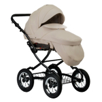 Детская коляска Indigo Barbara Eco Classic 2 в 1 Be02 св.бежевая кожа