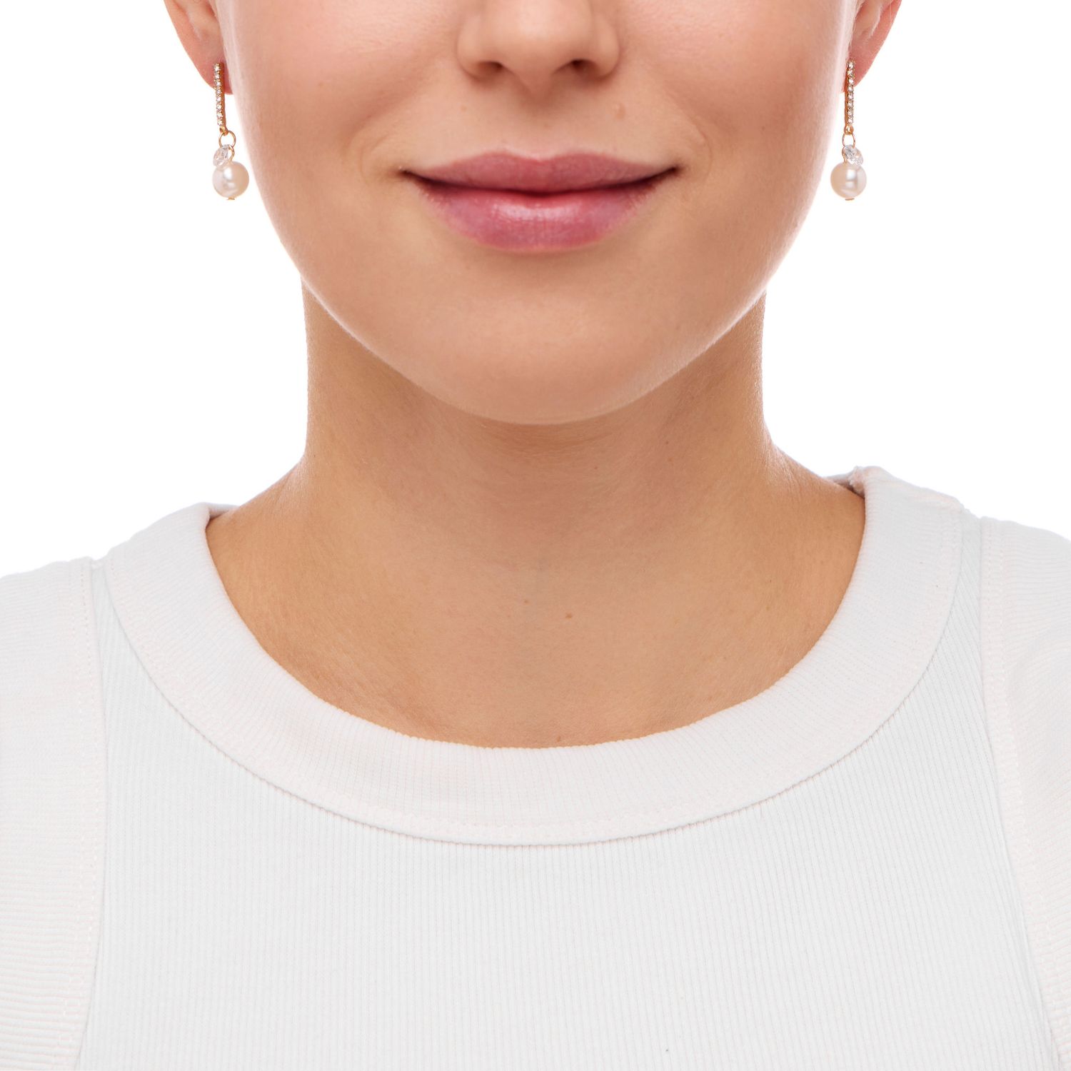 Серьги Dangling Pearls Earrings - Gold