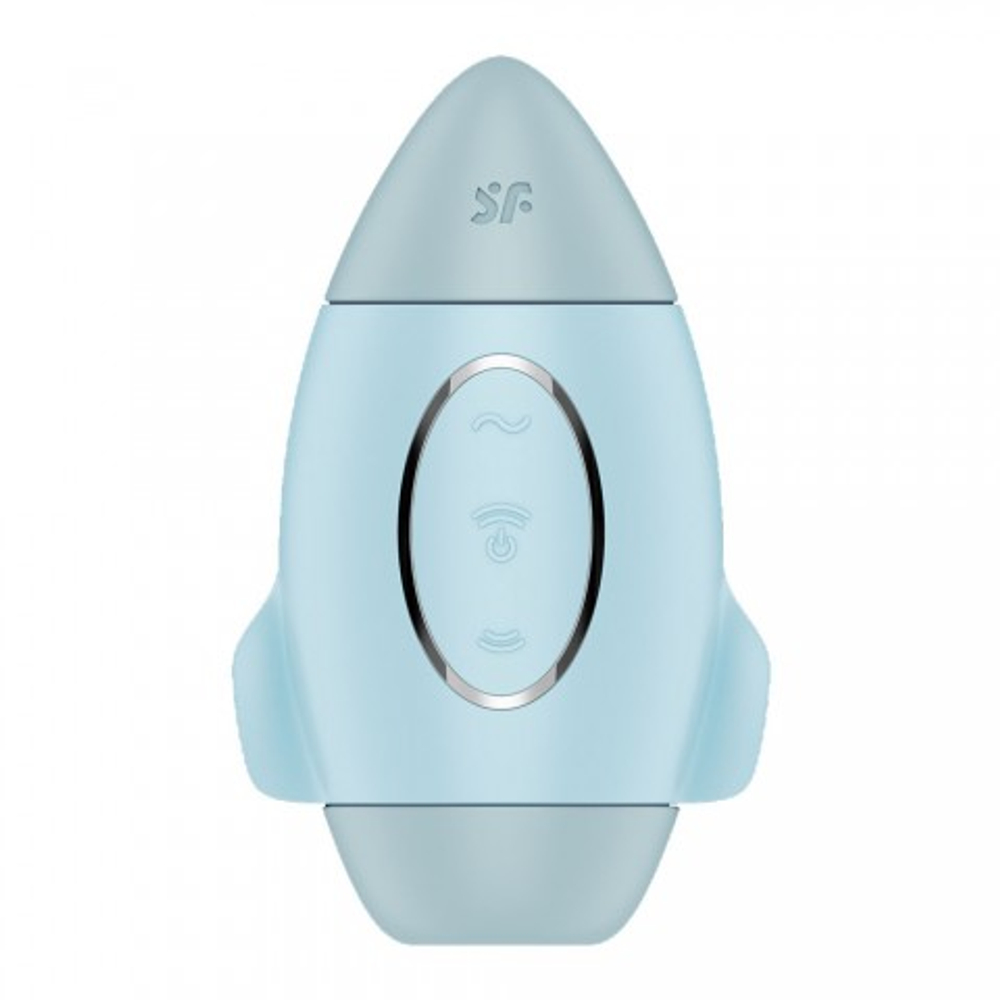 Стимулятор клитора с воздушной стимуляцией и вибрацией Satisfyer Mission Control (голубой)