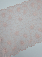 Вышивка на сетке персиково-розовая К805 21 см