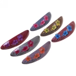 Заколка автомат «Lady Collection - Сакура», овал, 6 цветов, 9*2,5см (Кокетка)