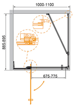 Душевой уголок Cezares Slider 100х90 SLIDER-AH-1-90-100/110-C-GM профиль оружейная сталь/стекло прозрачное