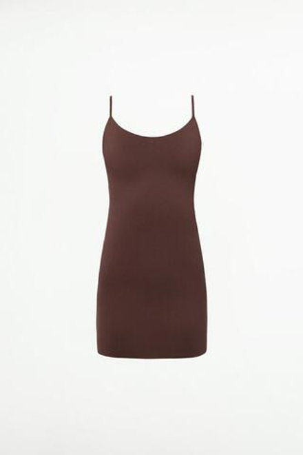 ZARA КОРОТКОЕ КОМПРЕССИОННОЕ ПЛАТЬЕ-КОМБИНАЦИЯ, ТЕРРАКОТОВЫЙ