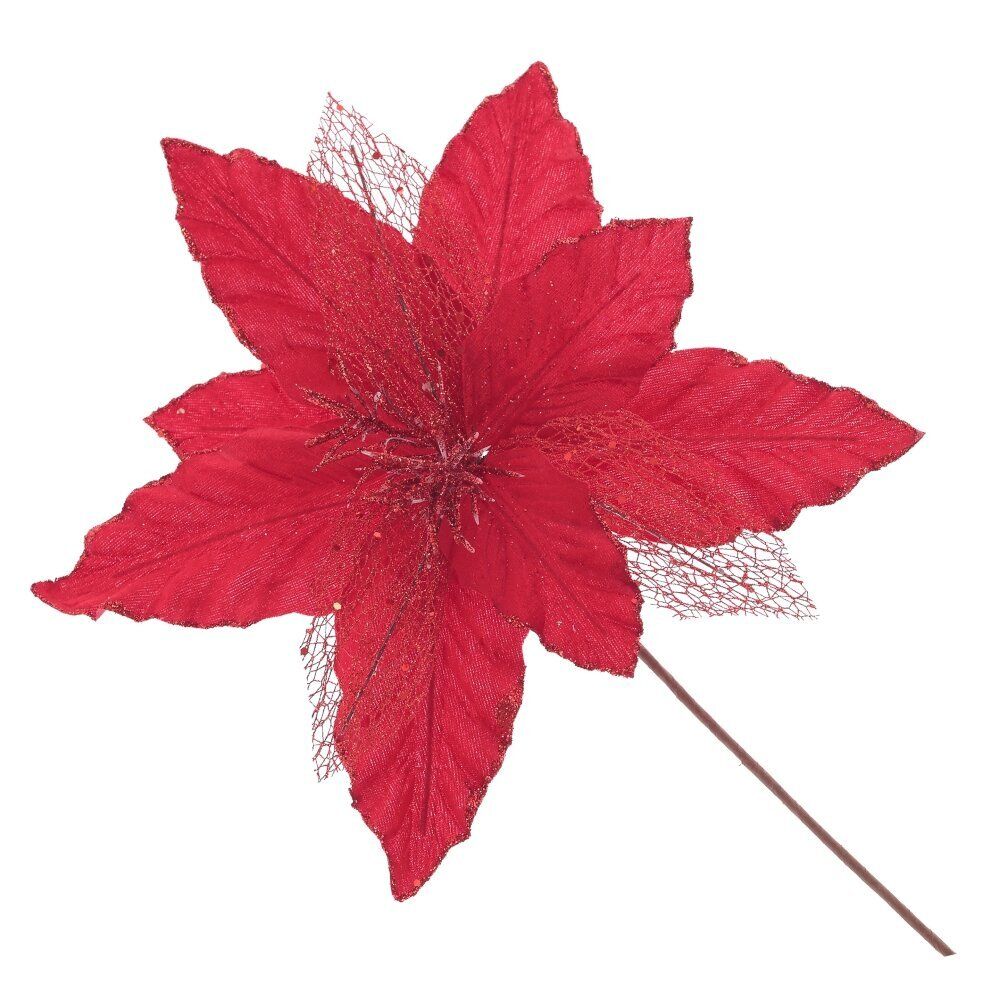 GAEM Цветок искусственный "Пуансеттия", L31 W31 H38 см, 3в.