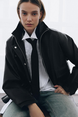 ZARA КУРТКА ИЗ ИСКУССТВЕННОЙ КОЖИ — ZW COLLECTION, ЧЕРНЫЙ