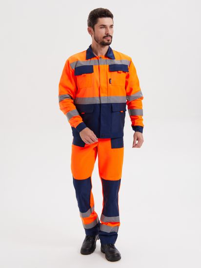 Костюм "Зарница" полукомбинезон (оранжевый/синий)