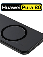 Чехол с Магсейф для Huawei Pura 80 черный матовый с черным бортом WLONS
