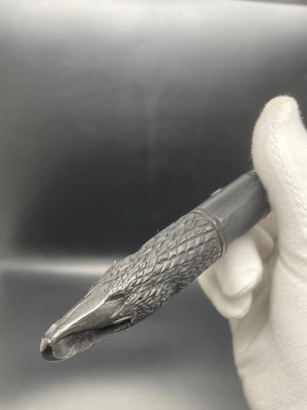 Обсидиановый клинок с рогом африканского буйвола гравировка Орел 29 см