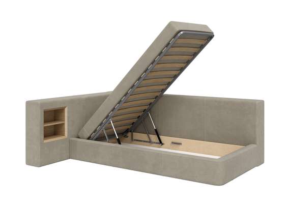 Диван-кровать Cube c нишей M (светло-бежевый FiberGuardе)