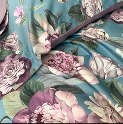 Комплект постельного белья ZEPHYR HOME ЕВРО пг. Мако-Сатин,Египетский хлопок Голубой