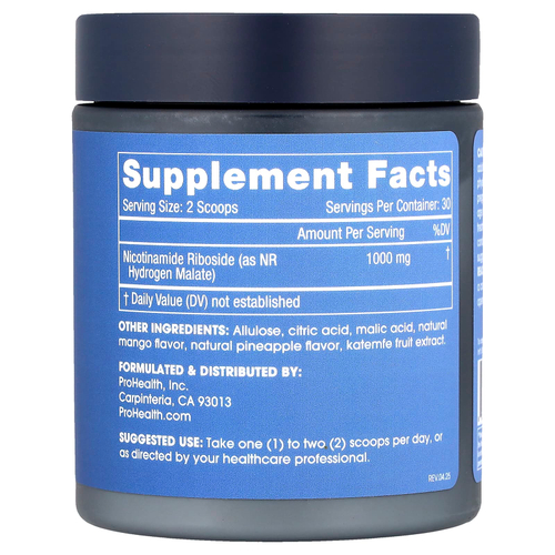 ProHealth Longevity, NR Pro Powder 1000, тропические фрукты, 144 г (5 унций)