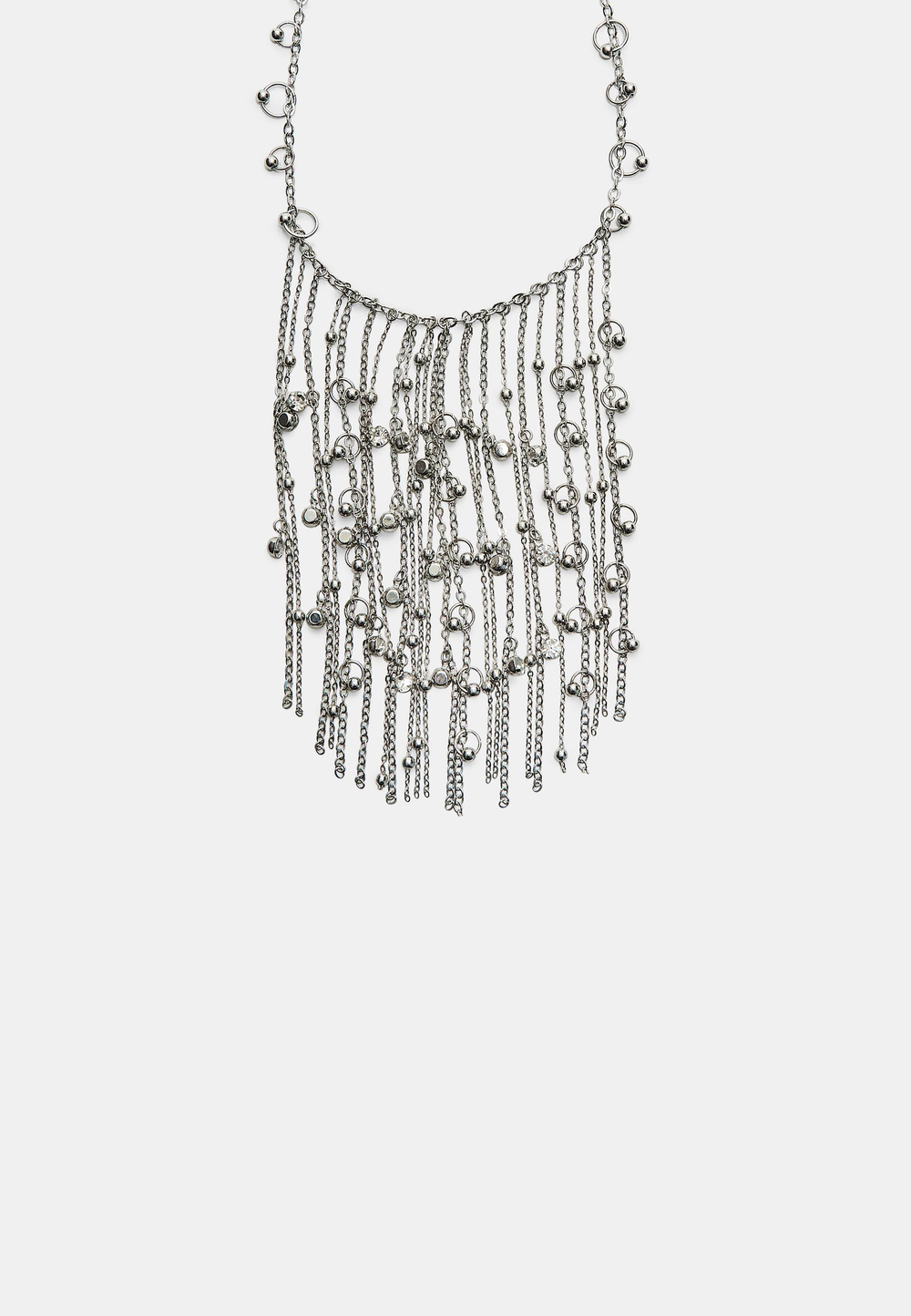 STRADIVARIUS Каскадное ожерелье из бисера, серый