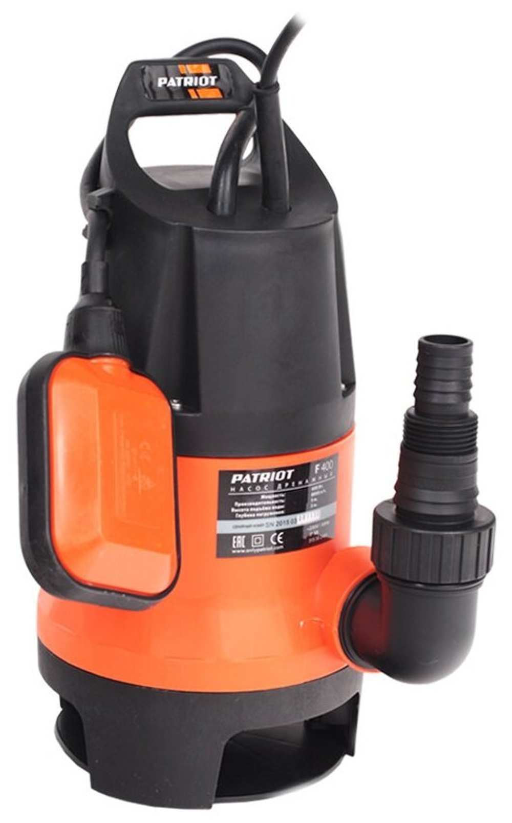 Дренажный насос PATRIOT F 400 (400 Вт) черный