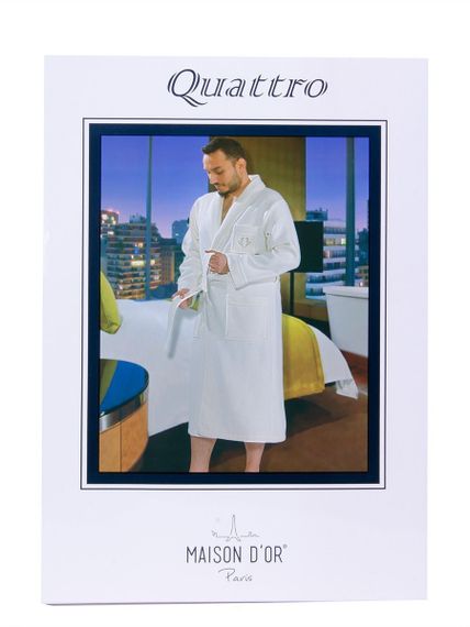 КУАТТРО кремовый махровый халат Maison Dor