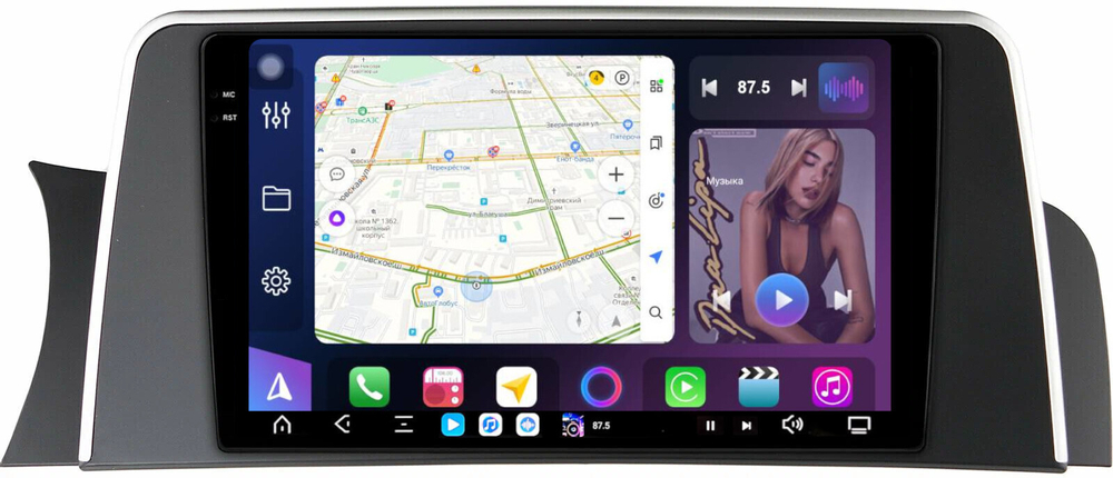 Магнитола для BMW X3 F25 2011-2014 CIC (рамка тип 1) - FarCar GX9-9663CIC монитор 9.5" 2K QLED на Android 14, TS20, 6+128Гб, CarPlay, 4G SIM-слот