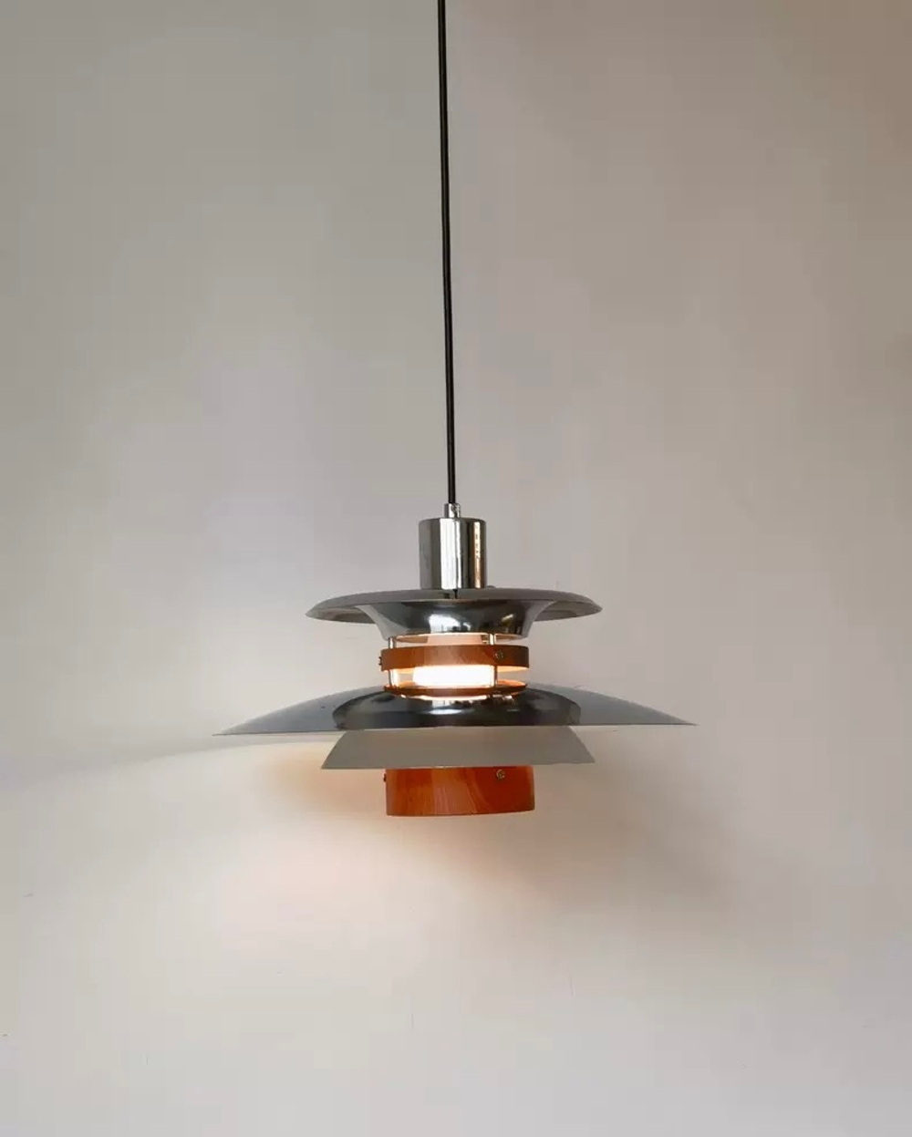 Pendant design lamp PH 5 by Louis Poulsen (silver
