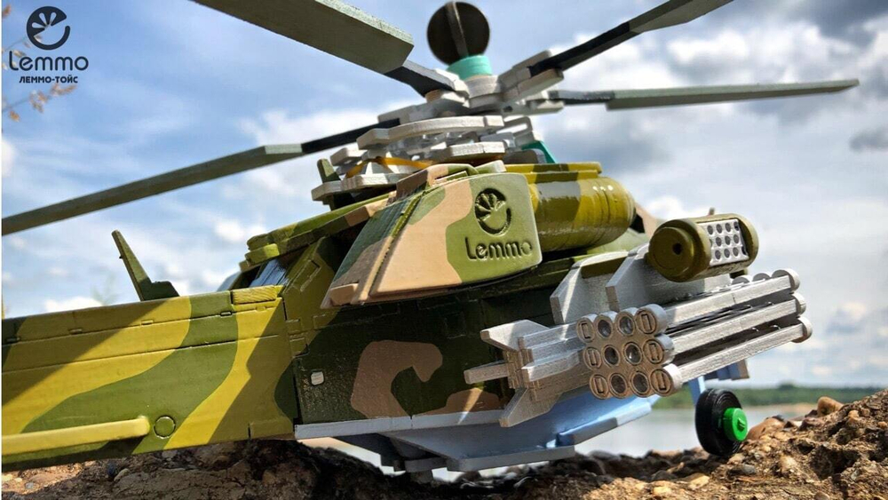 Вертолёт "Ночной Охотник" от Lemmo - Деревянный конструктор, 3D пазл, сборная модель
