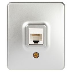 Розетка ЭРА Эксперт 11-3203-03 информационная RJ45, IP20, ОУ, алюминий