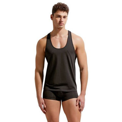 Хлопковая мужская майка-борцовка Gauvine (Размер: L) (Цвет: черный)