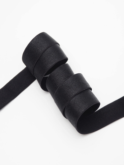 Резинка бретелечная черная глянцевая ширина 20 мм