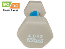 Гантель GO DO в виниловой матовой неопреновой оболочке. Вес 4 кг.  (Белый)
