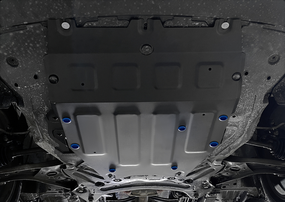 Защита картера Rival для Changan CS55 Plus РКПП FWD 2022-н.в., сталь 1.5 мм, с крепежом, штампованная, 111.8925.1