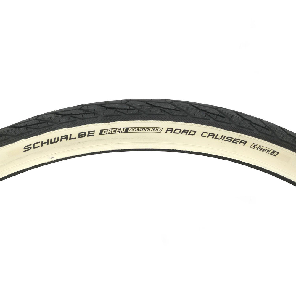 Покрышка. 20x1.75 05-11101293 ROAD CRUISER K-Guard, TwinSkin 47-406 B/W черная с белой боковиной HS484 GREEN 50EPI SCHWALBE